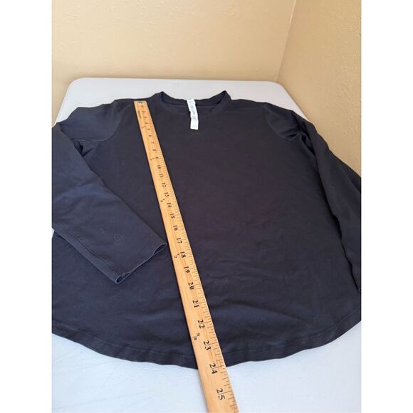 LULULEMON Classic LONG SLEEVE CREWBLACK PIMA COTTON SZ 8 - Picture 9 of 12